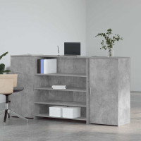 Produktbild för Receptionsdisk betonggrå 200x50x103,5 cm konstruerat trä