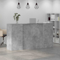 Produktbild för Receptionsdisk betonggrå 200x50x103,5 cm konstruerat trä
