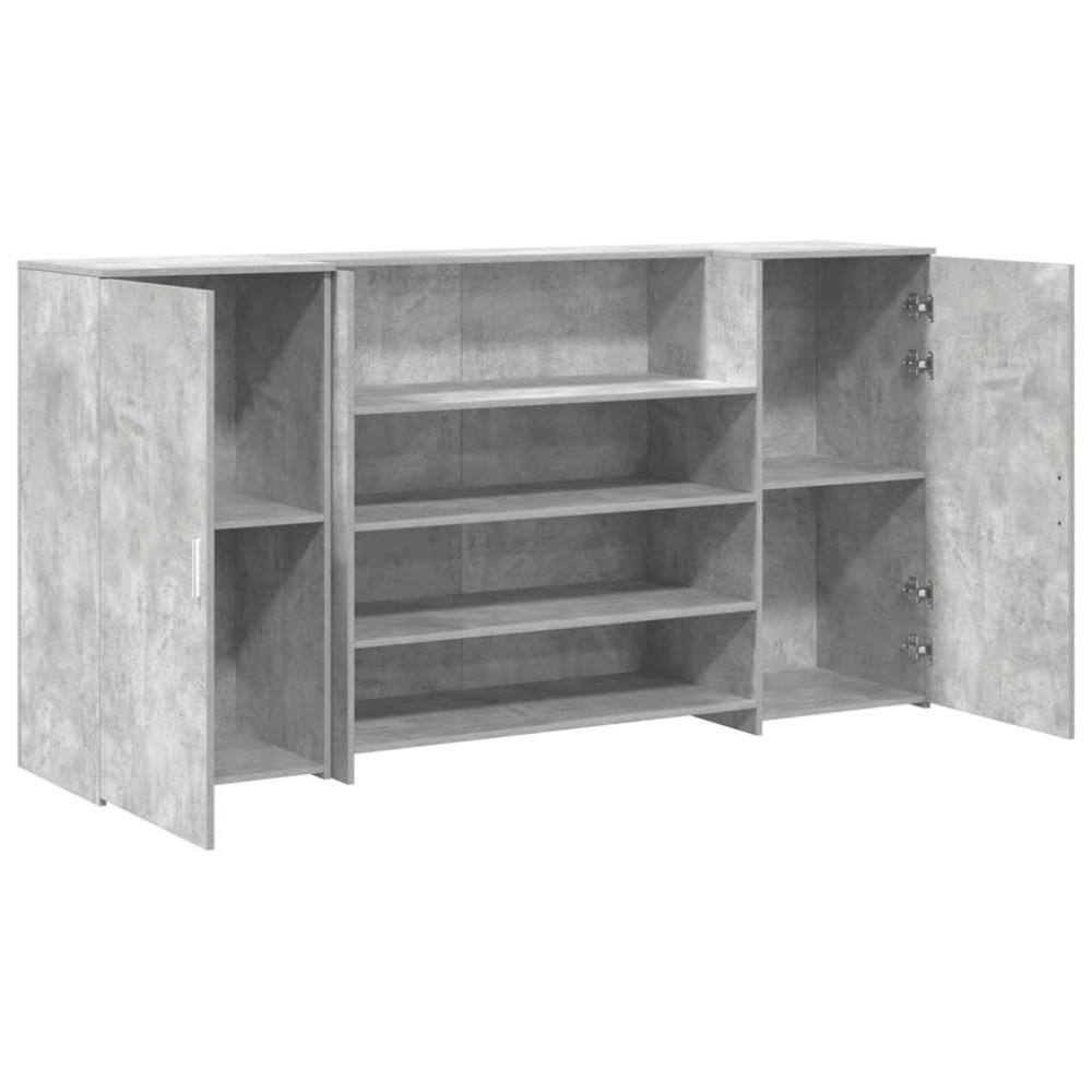 Produktbild för Receptionsdisk betonggrå 200x50x103,5 cm konstruerat trä