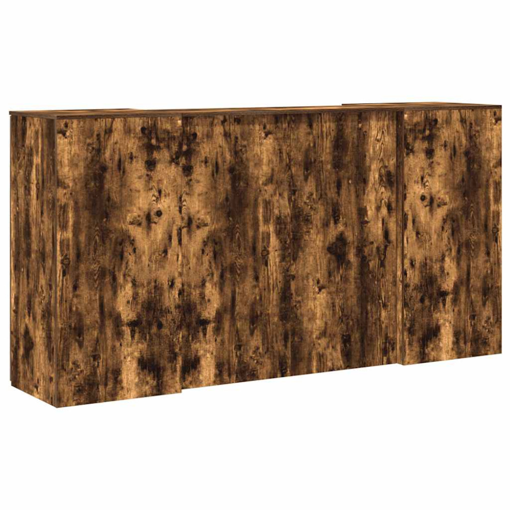 Produktbild för Receptionsdisk rökfärgad ek 200x50x103,5 cm konstruerat trä