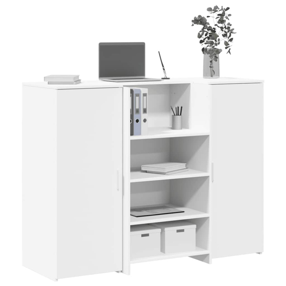 Produktbild för Receptionsdisk vit 135x50x103,5 cm konstruerat trä