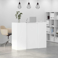 Produktbild för Receptionsdisk vit 135x50x103,5 cm konstruerat trä