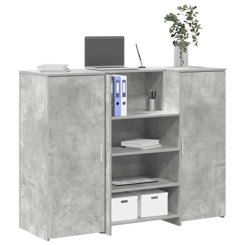 Produktbild för Receptionsdisk betonggrå 135x50x103,5 cm konstruerat trä