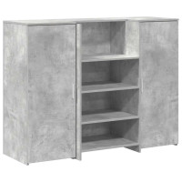 Produktbild för Receptionsdisk betonggrå 135x50x103,5 cm konstruerat trä