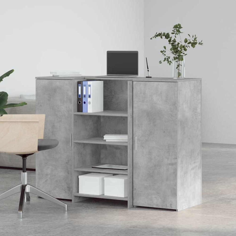 Produktbild för Receptionsdisk betonggrå 135x50x103,5 cm konstruerat trä