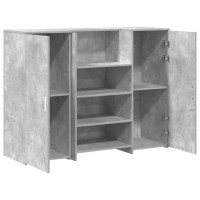 Produktbild för Receptionsdisk betonggrå 135x50x103,5 cm konstruerat trä