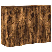 Produktbild för Receptionsdisk rökfärgad ek 135x50x103,5 cm konstruerat trä
