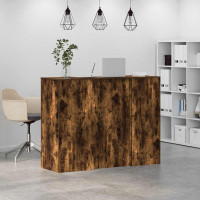 Produktbild för Receptionsdisk rökfärgad ek 135x50x103,5 cm konstruerat trä