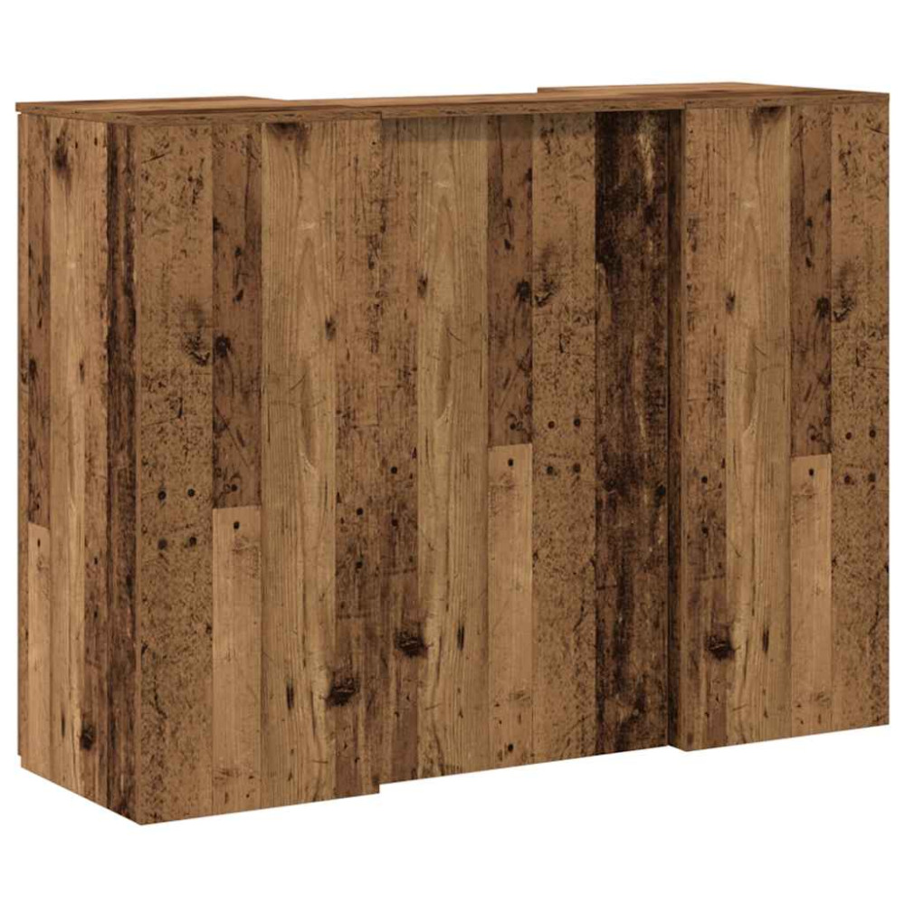 Produktbild för Receptionsdisk åldrat trä 135x50x103,5 cm konstruerat trä