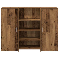 Produktbild för Receptionsdisk åldrat trä 135x50x103,5 cm konstruerat trä