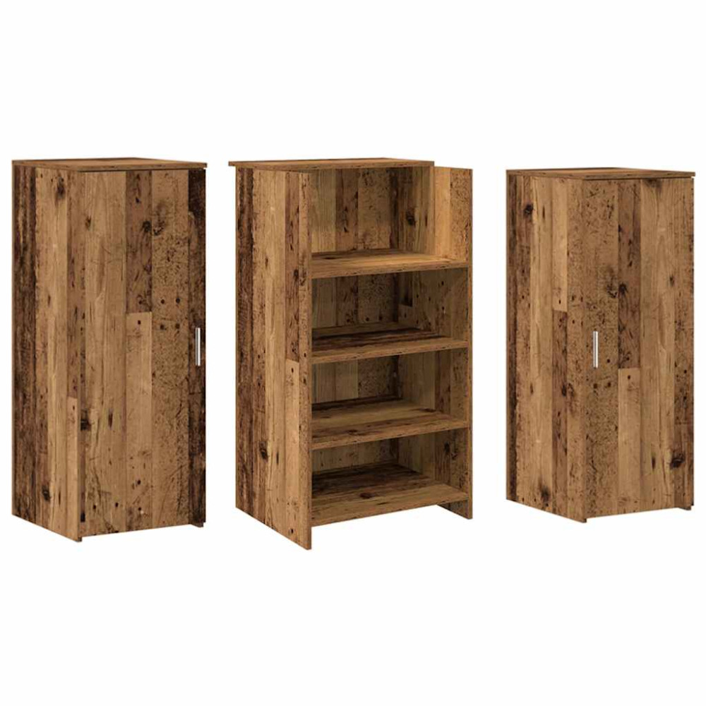 Produktbild för Receptionsdisk åldrat trä 135x50x103,5 cm konstruerat trä