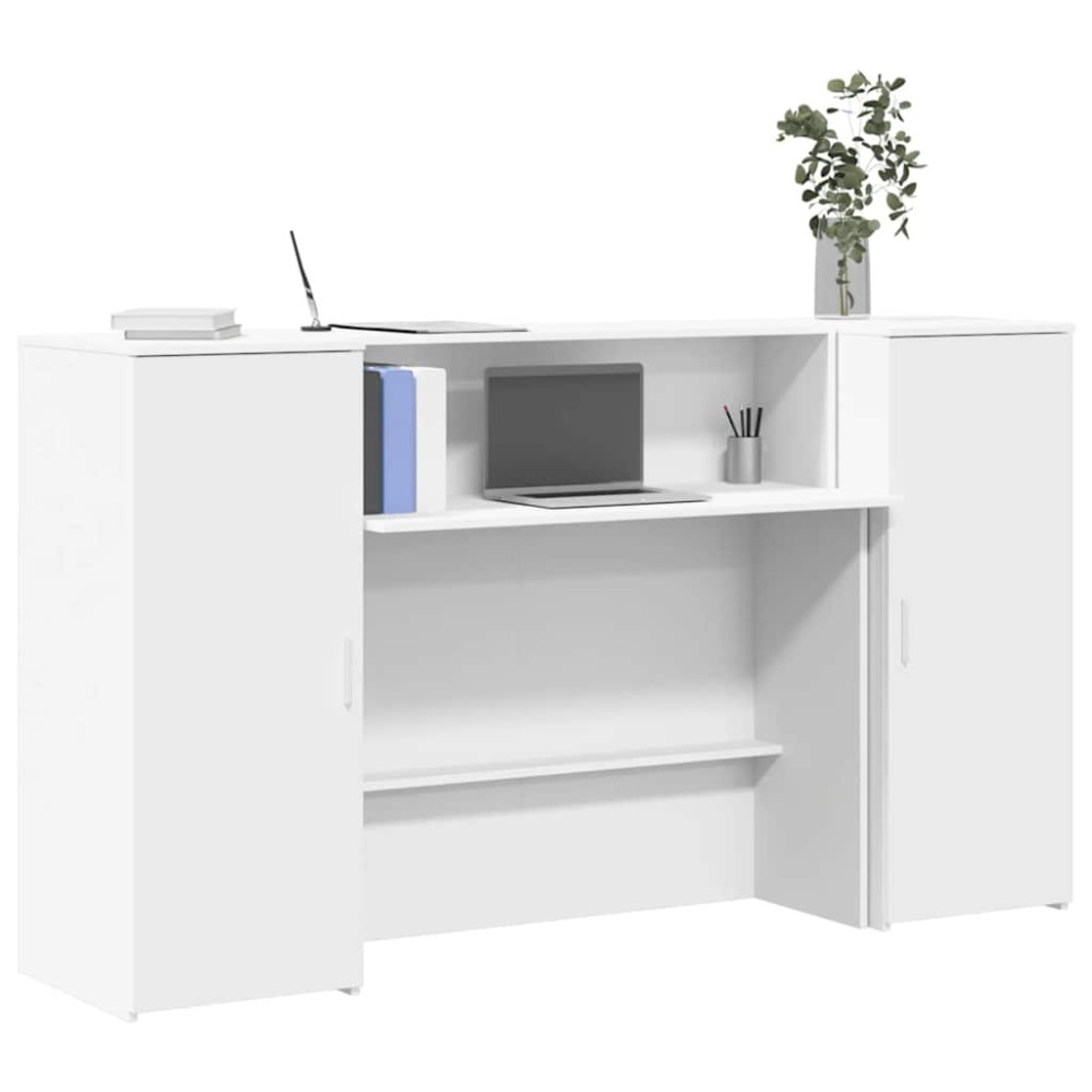 Produktbild för Receptionsdisk vit 180x50x103,5 cm konstruerat trä