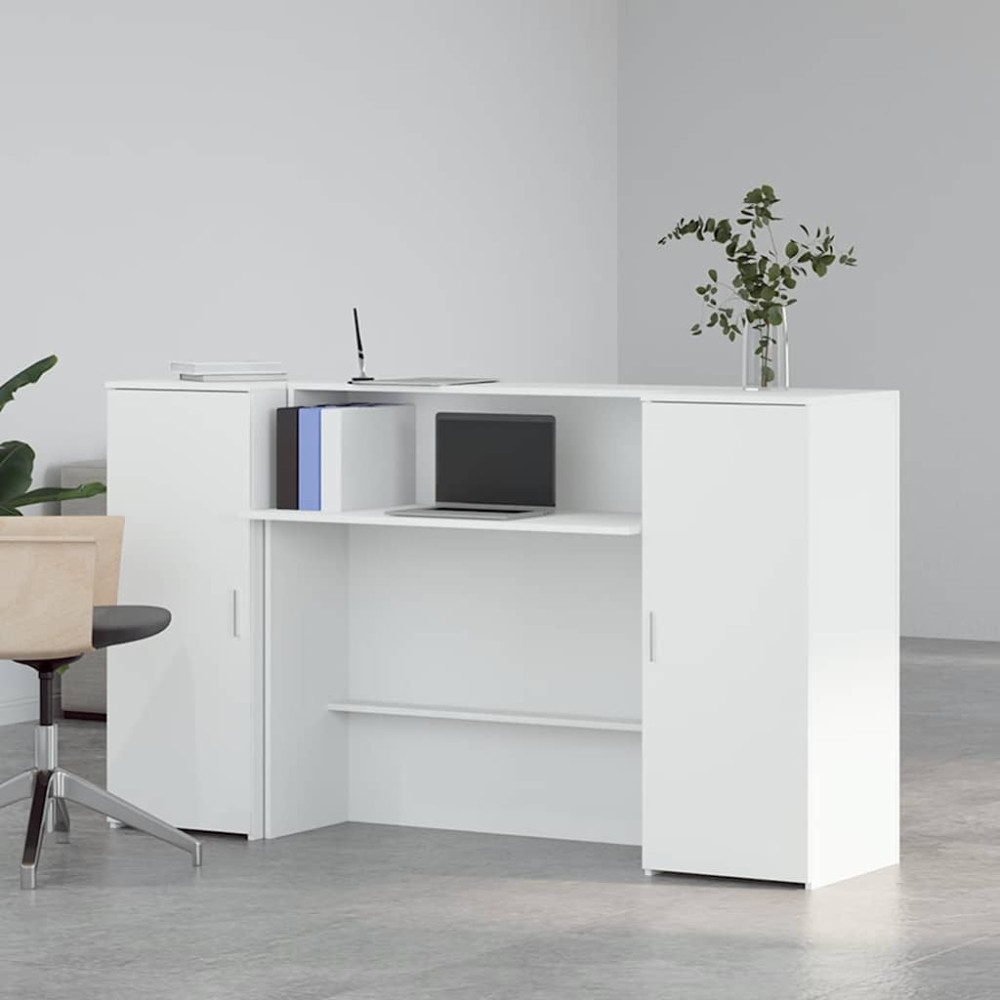 Produktbild för Receptionsdisk vit 180x50x103,5 cm konstruerat trä
