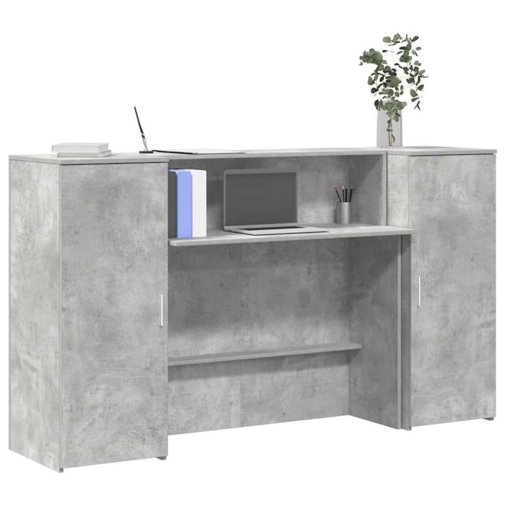 Produktbild för Receptionsdisk betonggrå 180x50x103,5 cm konstruerat trä