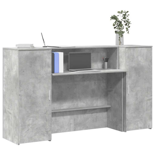vidaXL Receptionsdisk betonggrå 180x50x103,5 cm konstruerat trä