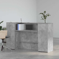 Produktbild för Receptionsdisk betonggrå 180x50x103,5 cm konstruerat trä