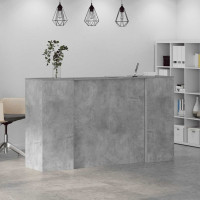 Produktbild för Receptionsdisk betonggrå 180x50x103,5 cm konstruerat trä