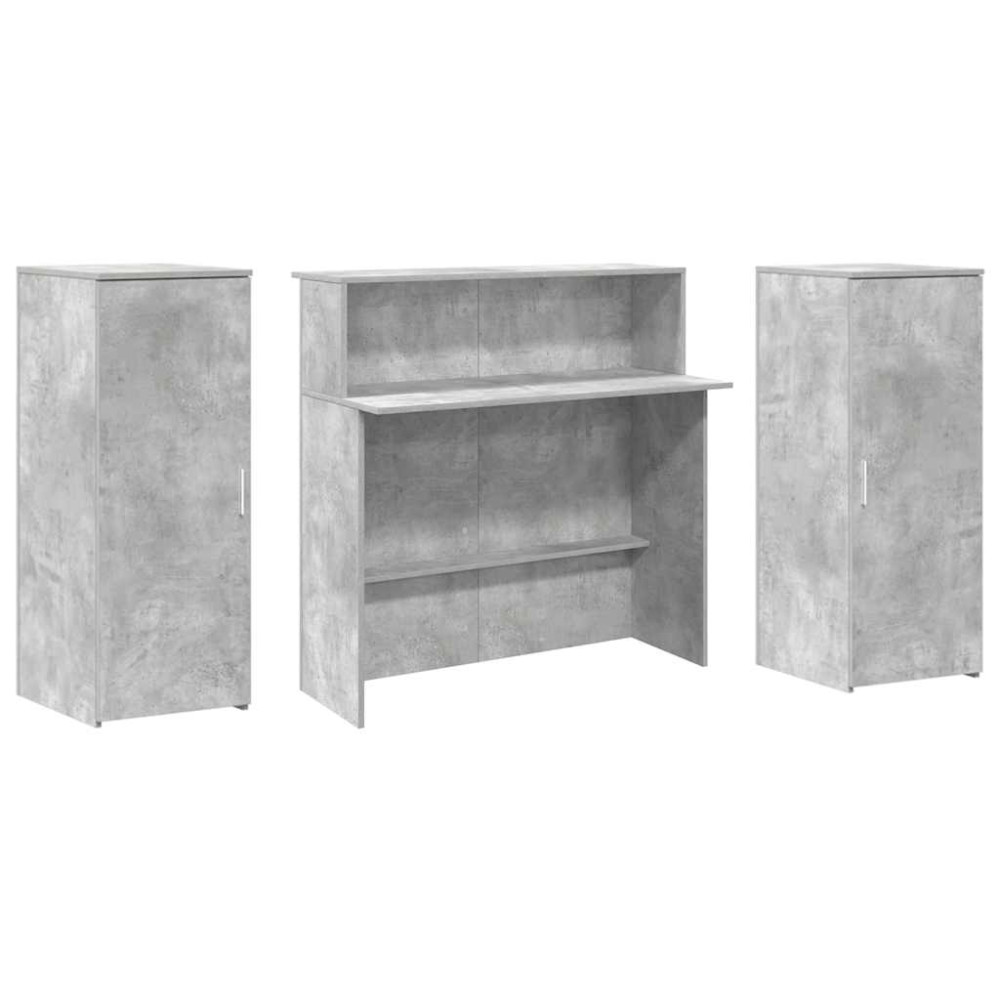 Produktbild för Receptionsdisk betonggrå 180x50x103,5 cm konstruerat trä