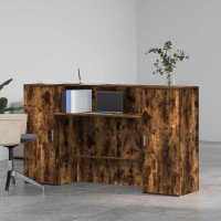 Produktbild för Receptionsdisk rökfärgad ek 180x50x103,5 cm konstruerat trä
