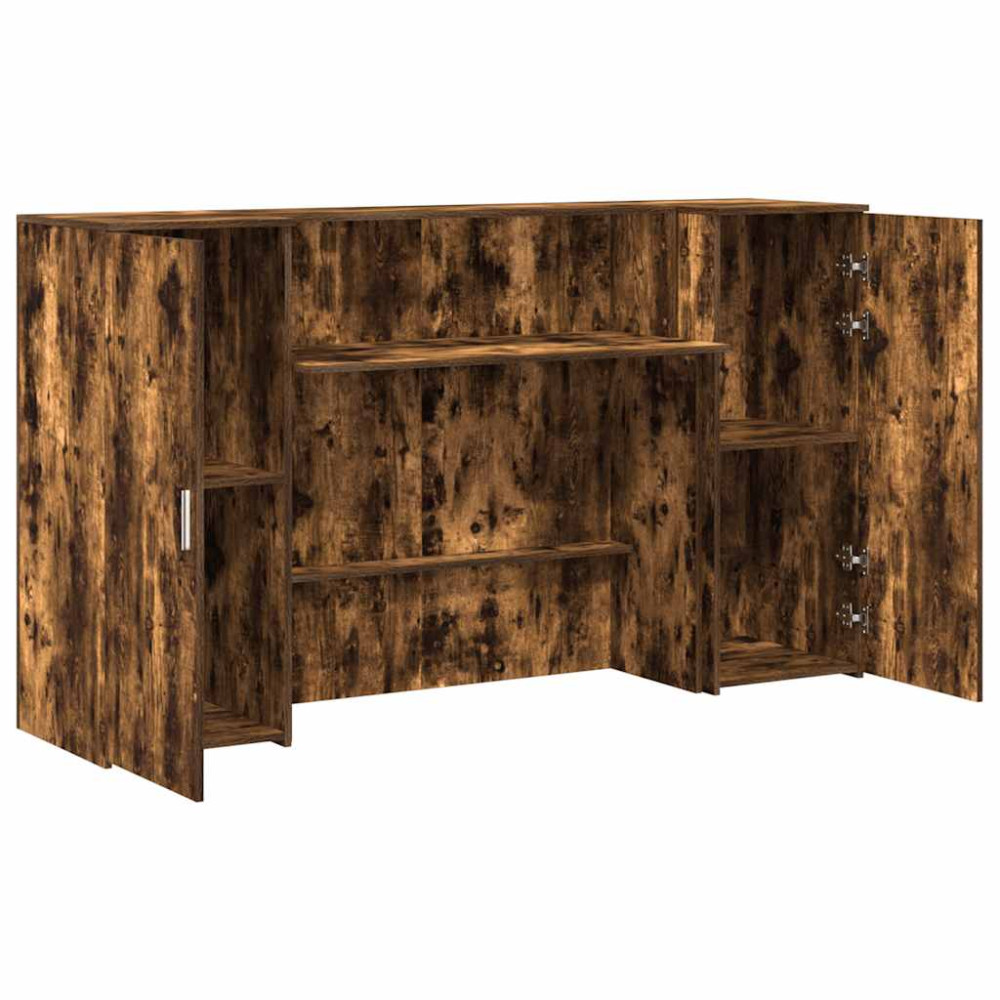 Produktbild för Receptionsdisk rökfärgad ek 180x50x103,5 cm konstruerat trä