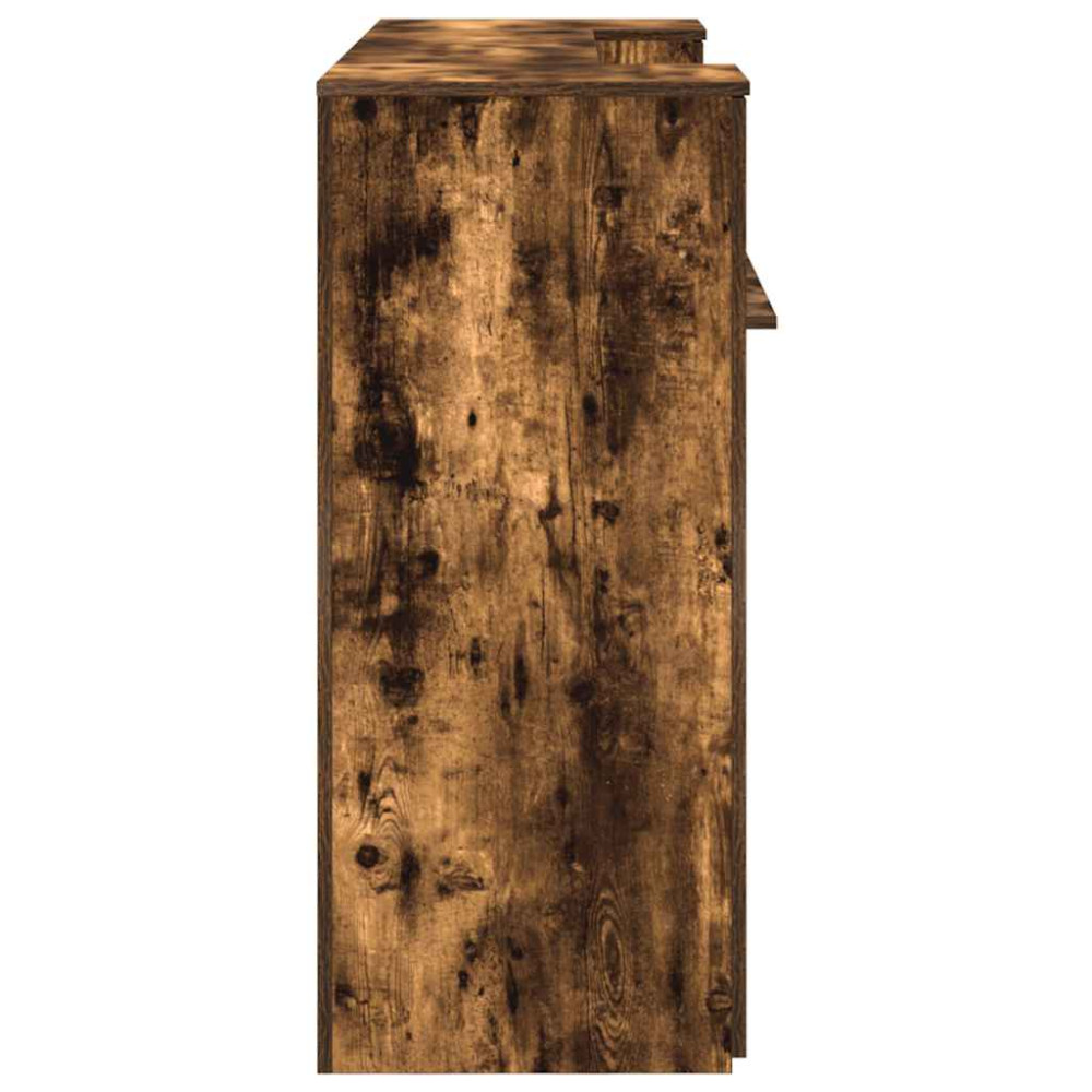 Produktbild för Receptionsdisk rökfärgad ek 180x50x103,5 cm konstruerat trä