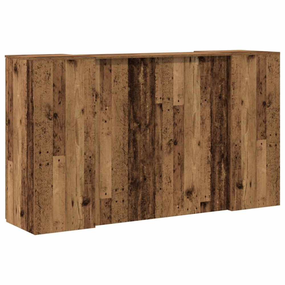 Produktbild för Receptionsdisk åldrat trä 180x50x103,5 cm konstruerat trä