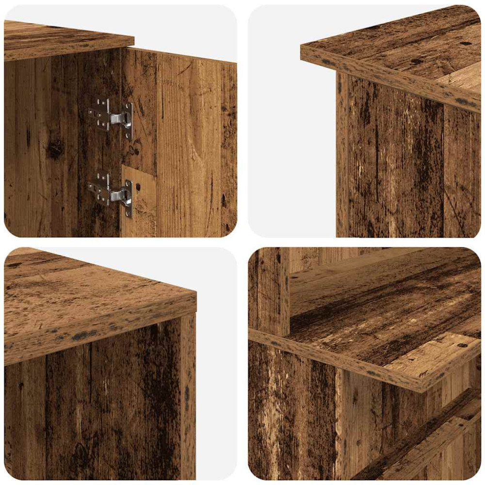 Produktbild för Receptionsdisk åldrat trä 180x50x103,5 cm konstruerat trä