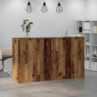 Produktbild för Receptionsdisk åldrat trä 180x50x103,5 cm konstruerat trä