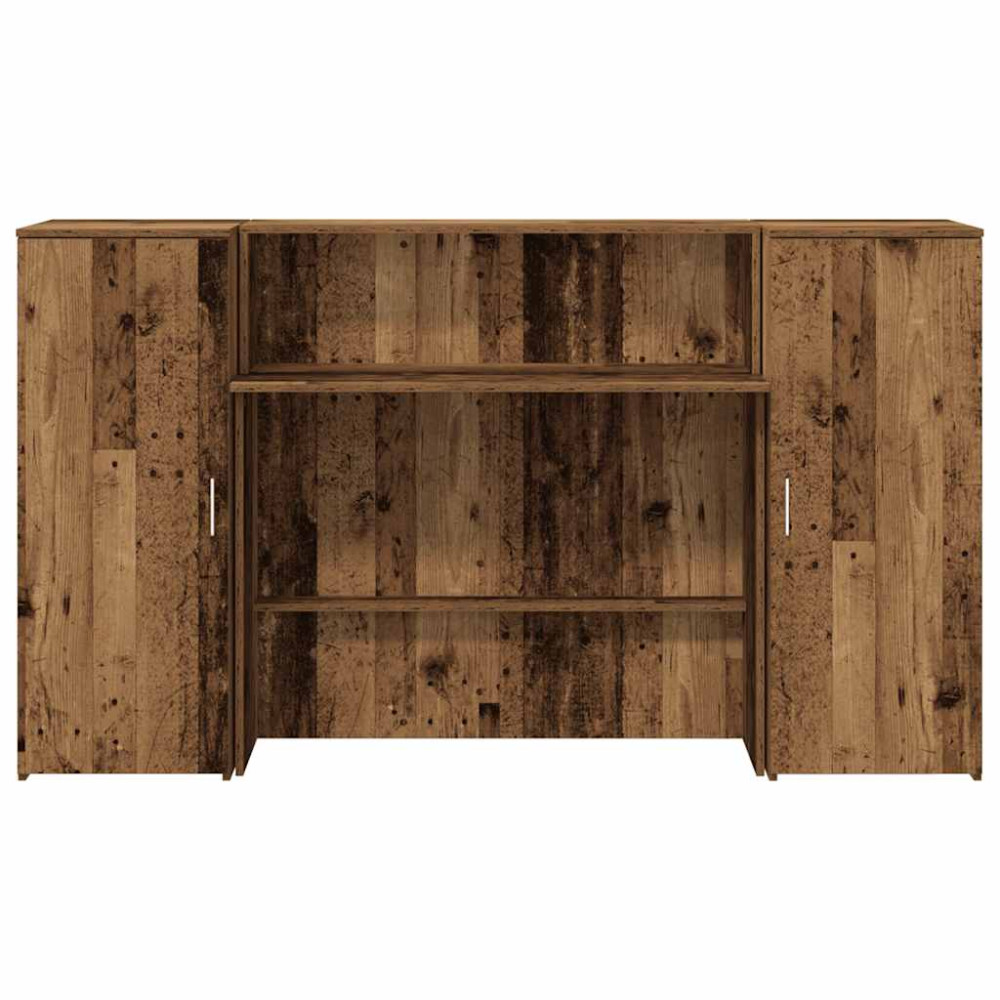 Produktbild för Receptionsdisk åldrat trä 180x50x103,5 cm konstruerat trä