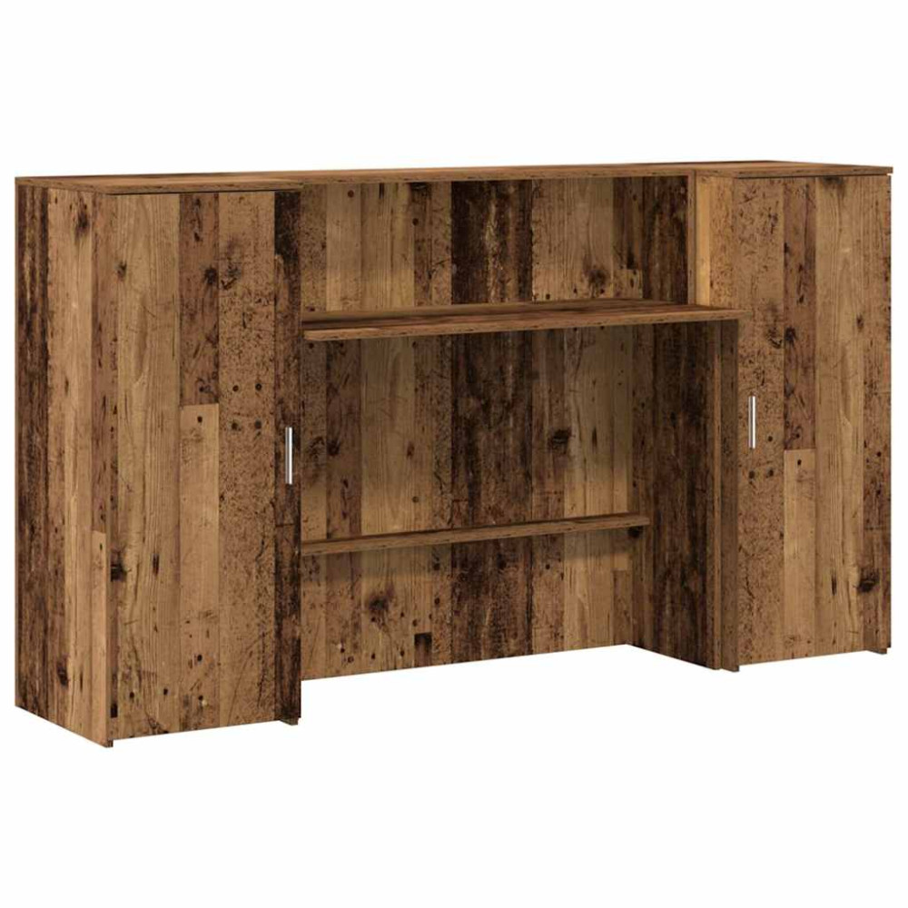 Produktbild för Receptionsdisk åldrat trä 180x50x103,5 cm konstruerat trä