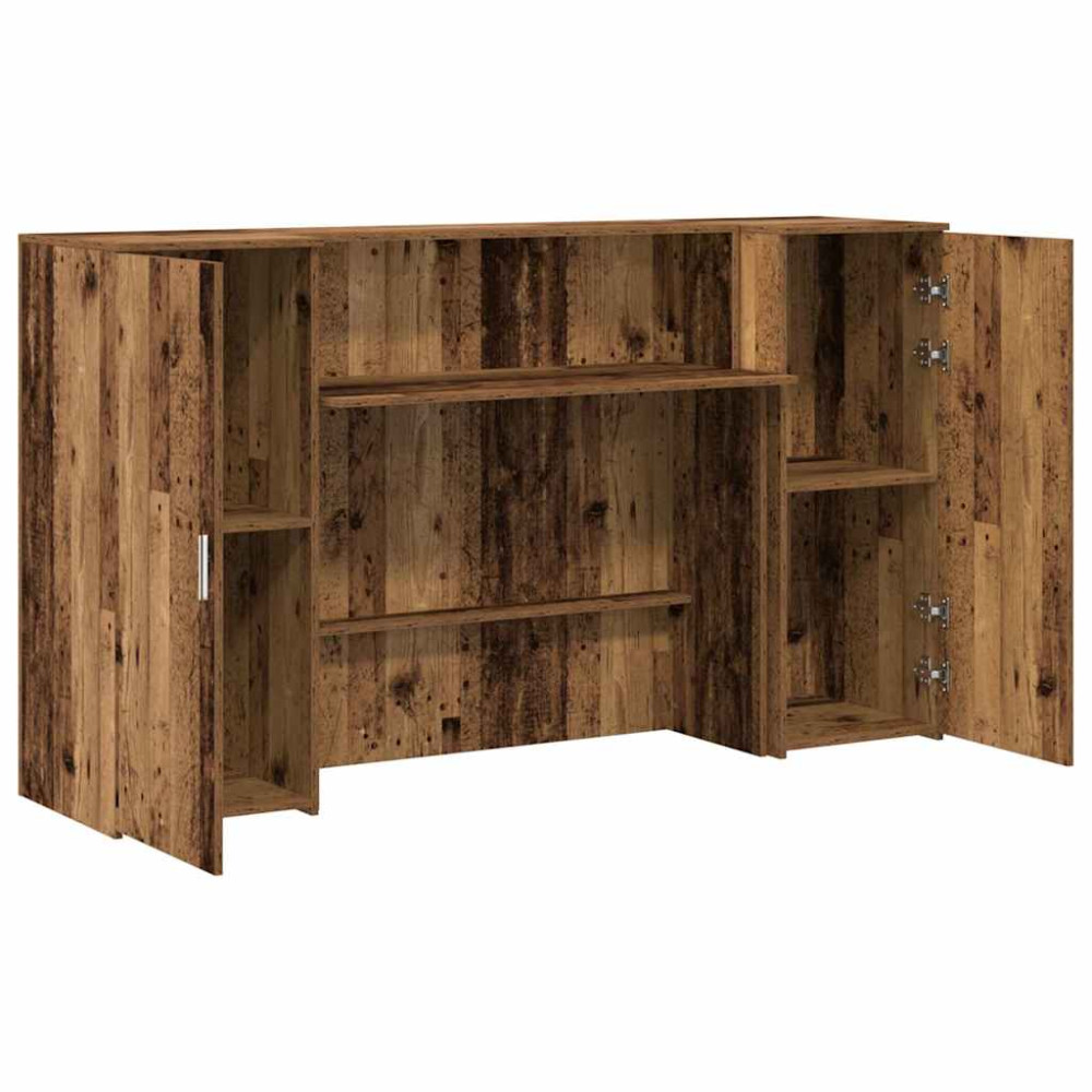 Produktbild för Receptionsdisk åldrat trä 180x50x103,5 cm konstruerat trä
