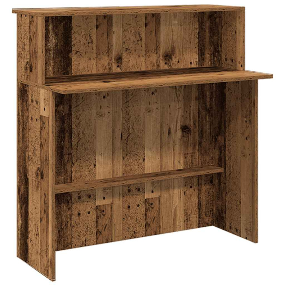 Produktbild för Receptionsdisk åldrat trä 180x50x103,5 cm konstruerat trä