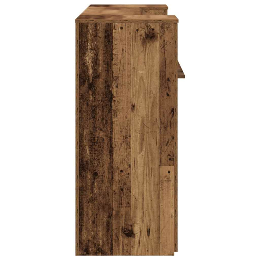 Produktbild för Receptionsdisk åldrat trä 180x50x103,5 cm konstruerat trä