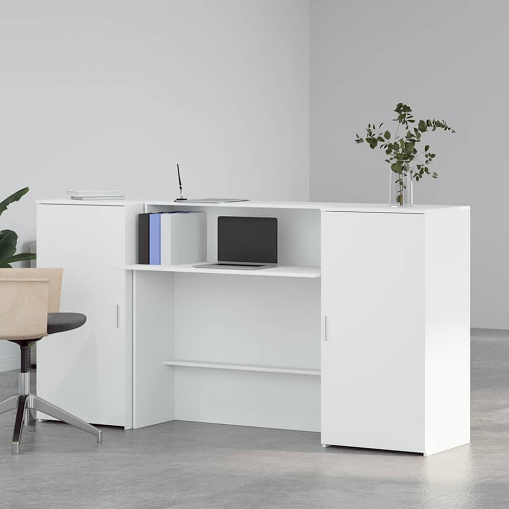 Produktbild för Receptionsdisk vit 200x50x103,5 cm konstruerat trä
