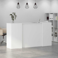 Produktbild för Receptionsdisk vit 200x50x103,5 cm konstruerat trä