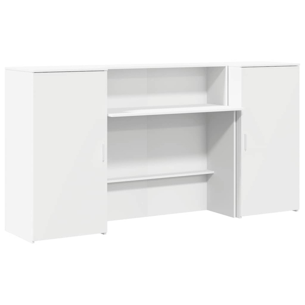 Produktbild för Receptionsdisk vit 200x50x103,5 cm konstruerat trä