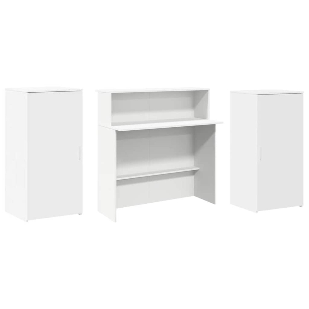Produktbild för Receptionsdisk vit 200x50x103,5 cm konstruerat trä