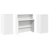 Produktbild för Receptionsdisk vit 200x50x103,5 cm konstruerat trä