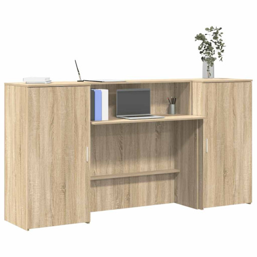 vidaXL Receptionsdisk sonoma-ek 200x50x103,5 cm konstruerat trä