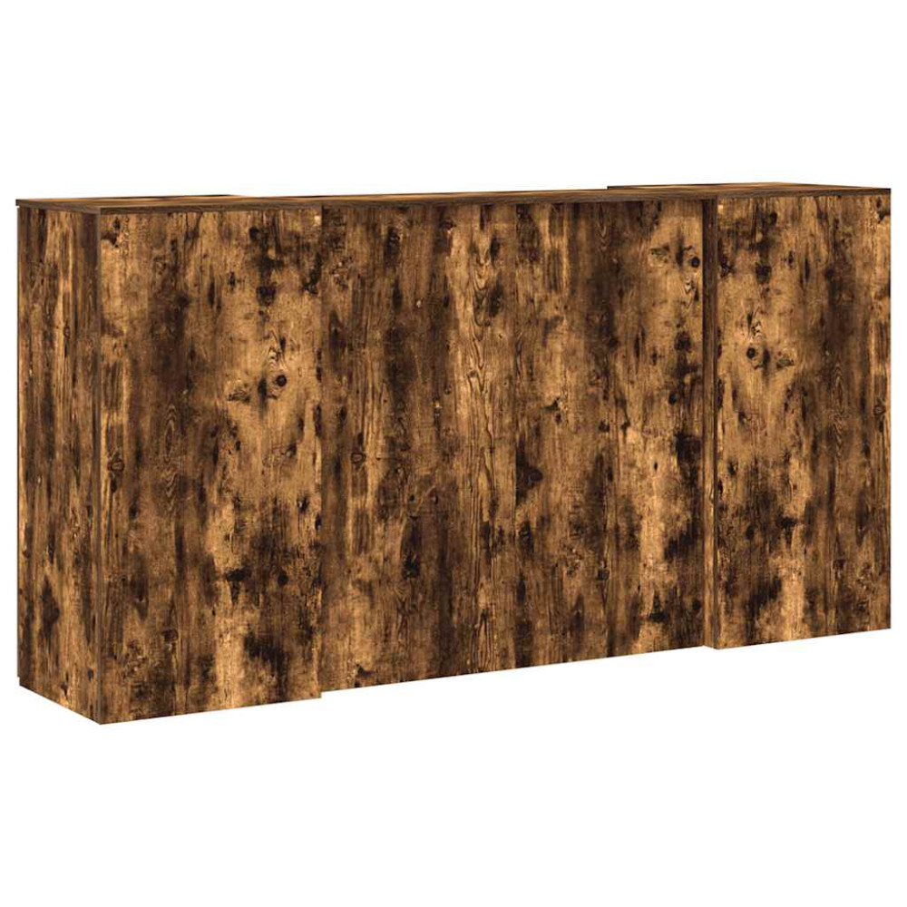 Produktbild för Receptionsdisk rökfärgad ek 200x50x103,5 cm konstruerat trä