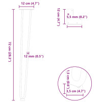 Produktbild för hårnålsben för konsolbord för konsolbord 4 st naturstål 72 cm massivt stål