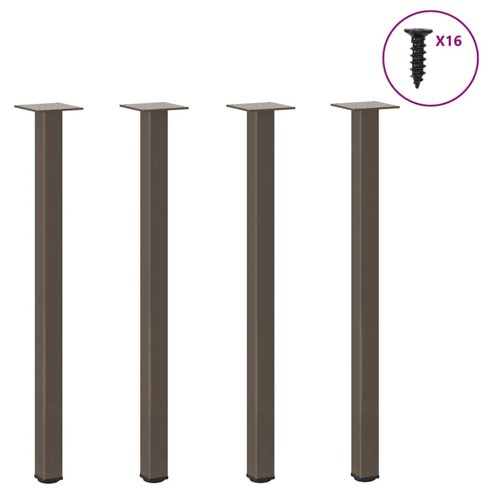 Produktbild för Konsolbordsben 4 st naturstål 72-74 cm stål