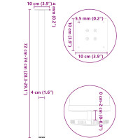 Produktbild för Konsolbordsben 4 st naturstål 72-74 cm stål