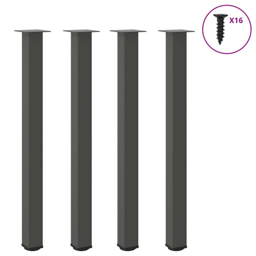 vidaXL Barbordsben 4 st antracit 110-112 cm stål