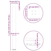 Produktbild för Barbordsben 4 st antracit 110-112 cm stål
