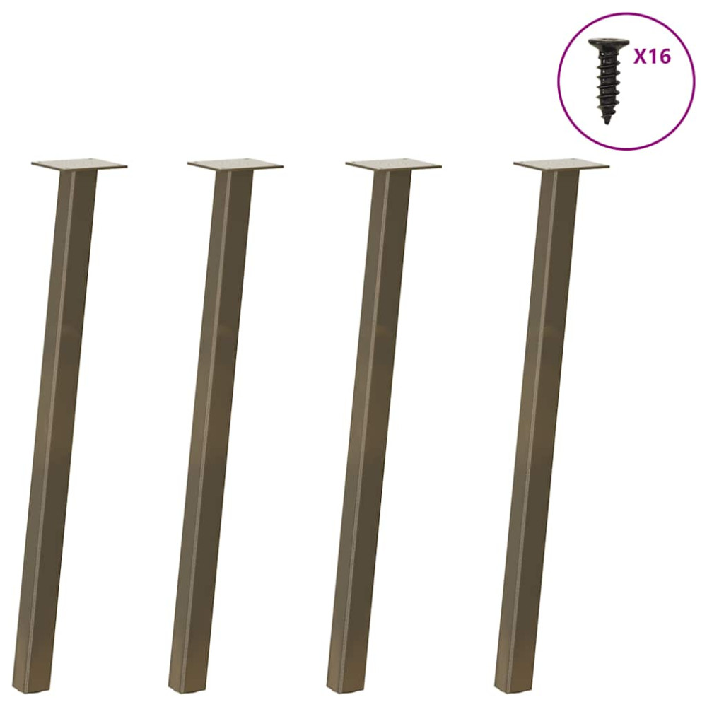 Produktbild för Konsolbordsben 4 st naturstål 72 cm stål