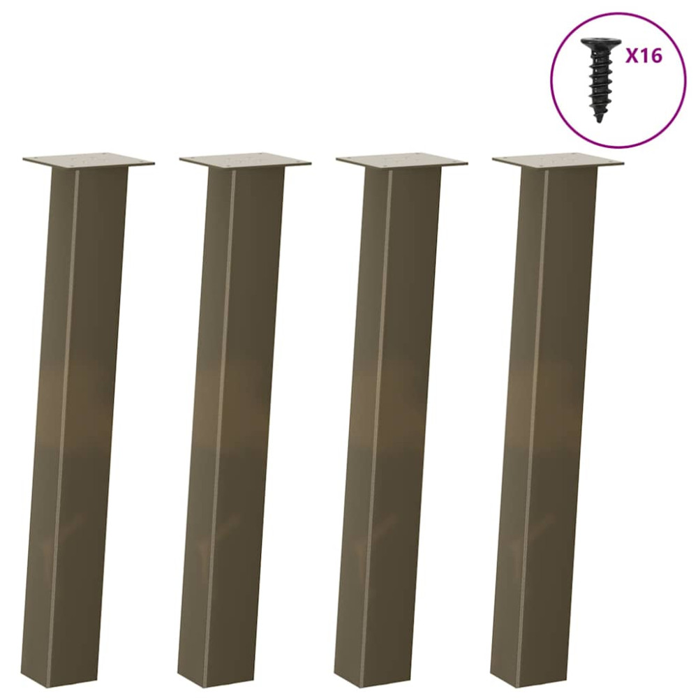 Produktbild för Konsolbordsben 4 st naturstål 72 cm stål