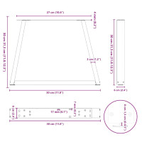 Produktbild för Soffbordsben V-formade 2 st svarta 30x(30-31,3) cm stål