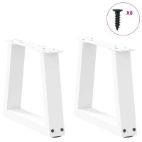Produktbild för Soffbordsben V-formade 2 st vita 30x(30-31,3) cm stål
