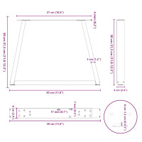 Produktbild för Soffbordsben V-formade 2 st vita 30x(30-31,3) cm stål